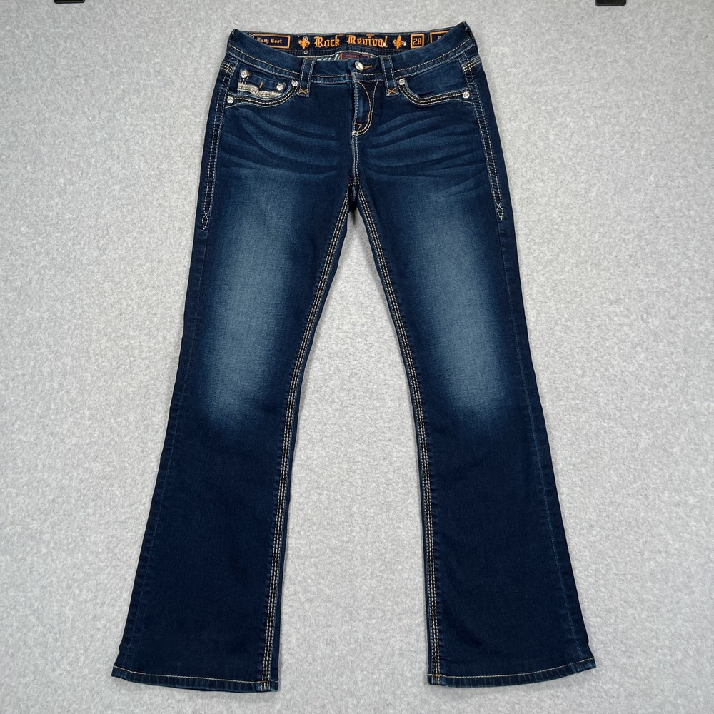 Rock Revival Betty Easy Boot Jeans Womens 28 (30x30) Dark Wash Bootcut Denim